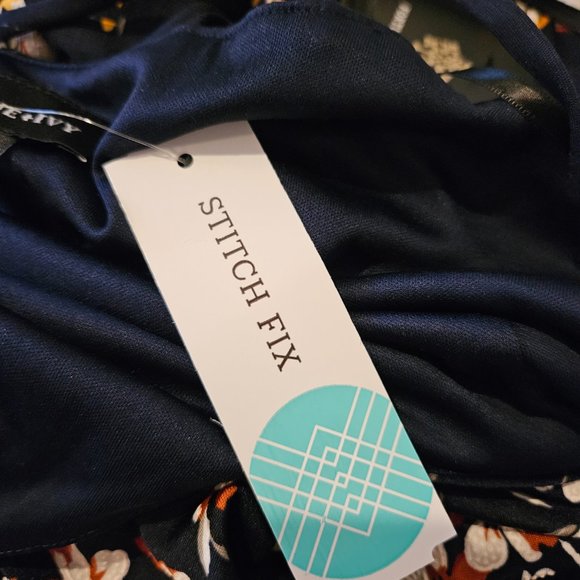 NWT Fortune + Ivy Reign Back Detail Brushed Knit Dress Size M in Navy - Picture 6 of 7